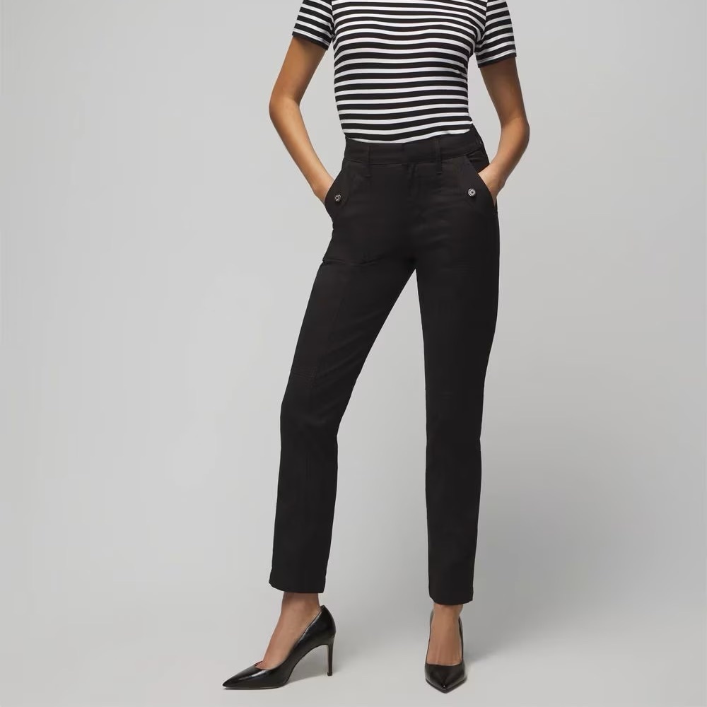 WHBM High Rise Pret-A-Jet Pant, Black, Size 6